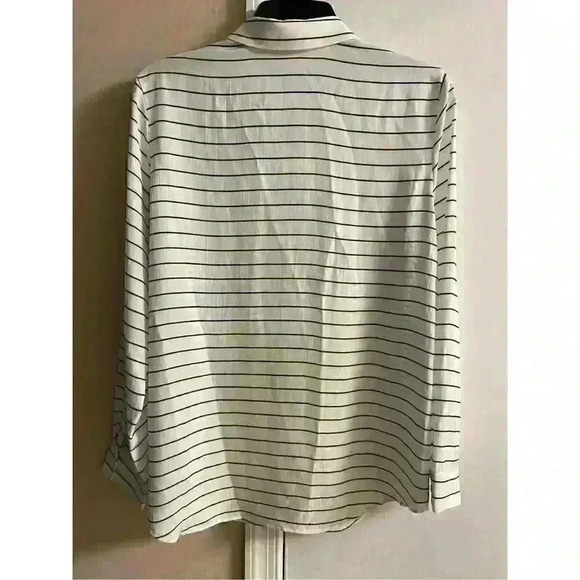 Club Monaco White Striped Double Breasted Button Down S M - Picture 4 of 6